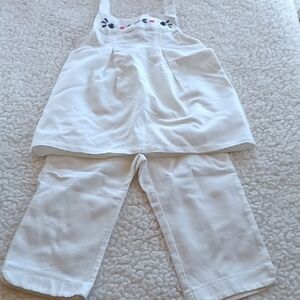 Gymboree Pink and White Matching Set Sleeveless Top and Pants
